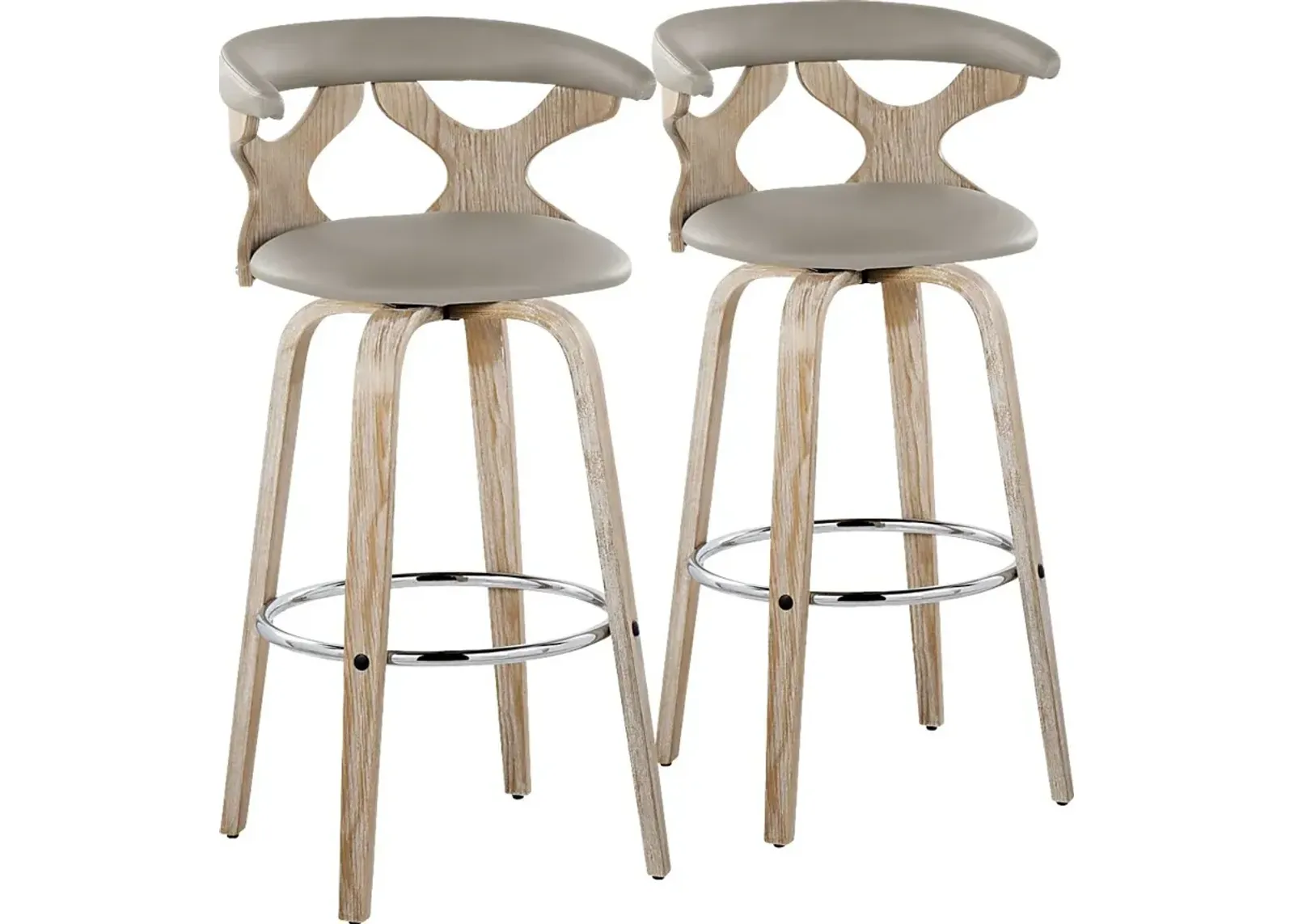 Cardeza Light Gray Barstool, Set of 2