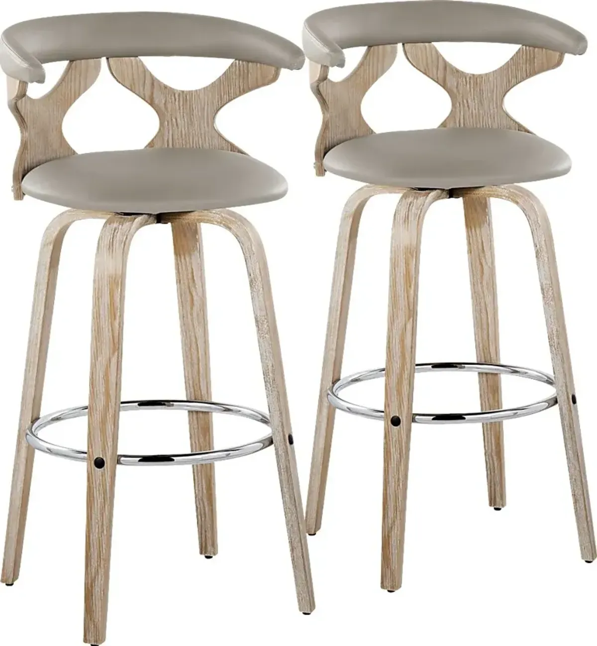 Cardeza Light Gray Barstool, Set of 2