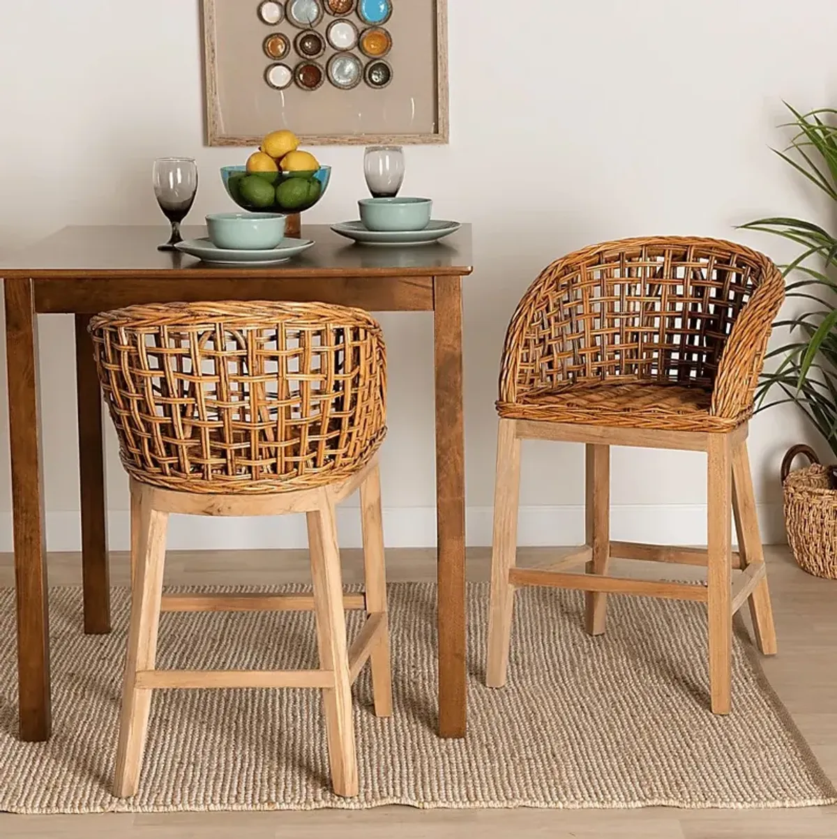 Wetherell Brown Counter Stool, Set of 2