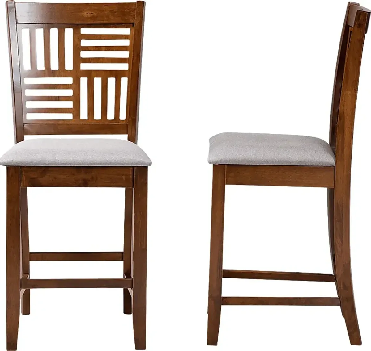 Whitla Walnut Brown Counter Stool, Set of 2