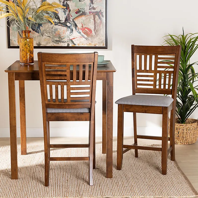 Whitla Walnut Brown Counter Stool, Set of 2