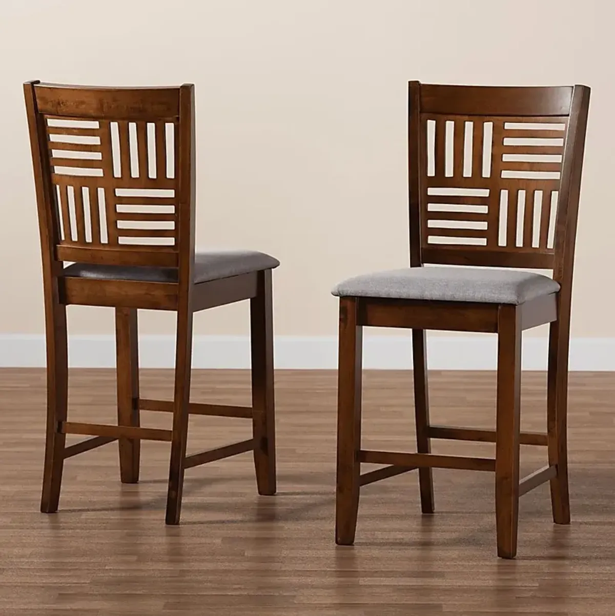 Whitla Walnut Brown Counter Stool, Set of 2