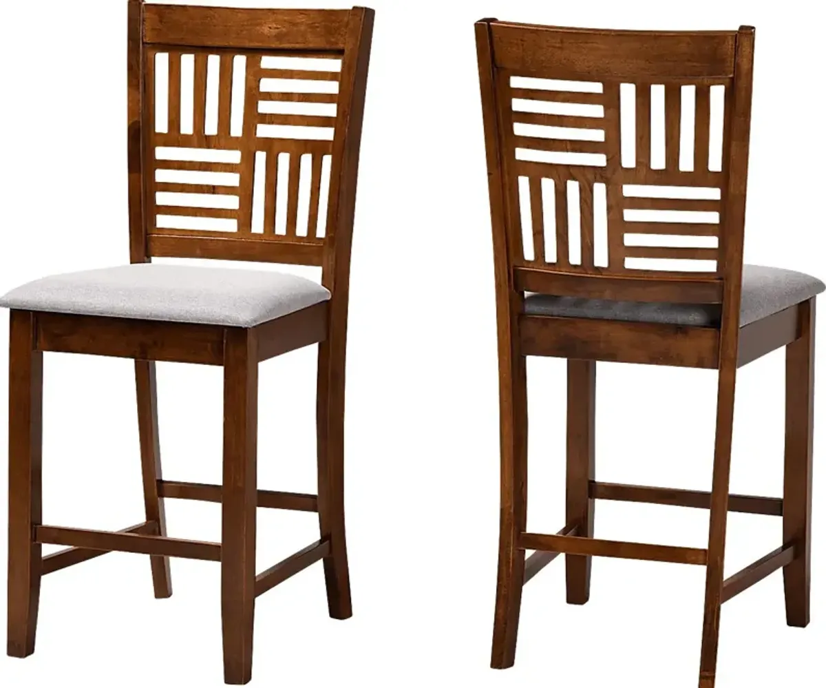 Whitla Walnut Brown Counter Stool, Set of 2