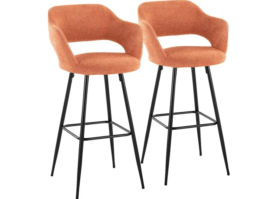 Phinizy Orange Barstool, Set of 2