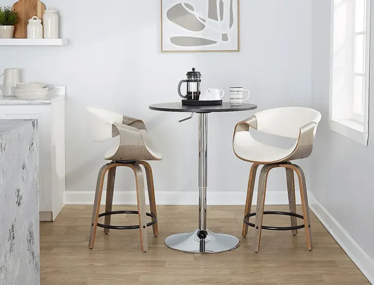 Lobolly I White Swivel Counter Height Stool, Set of 2