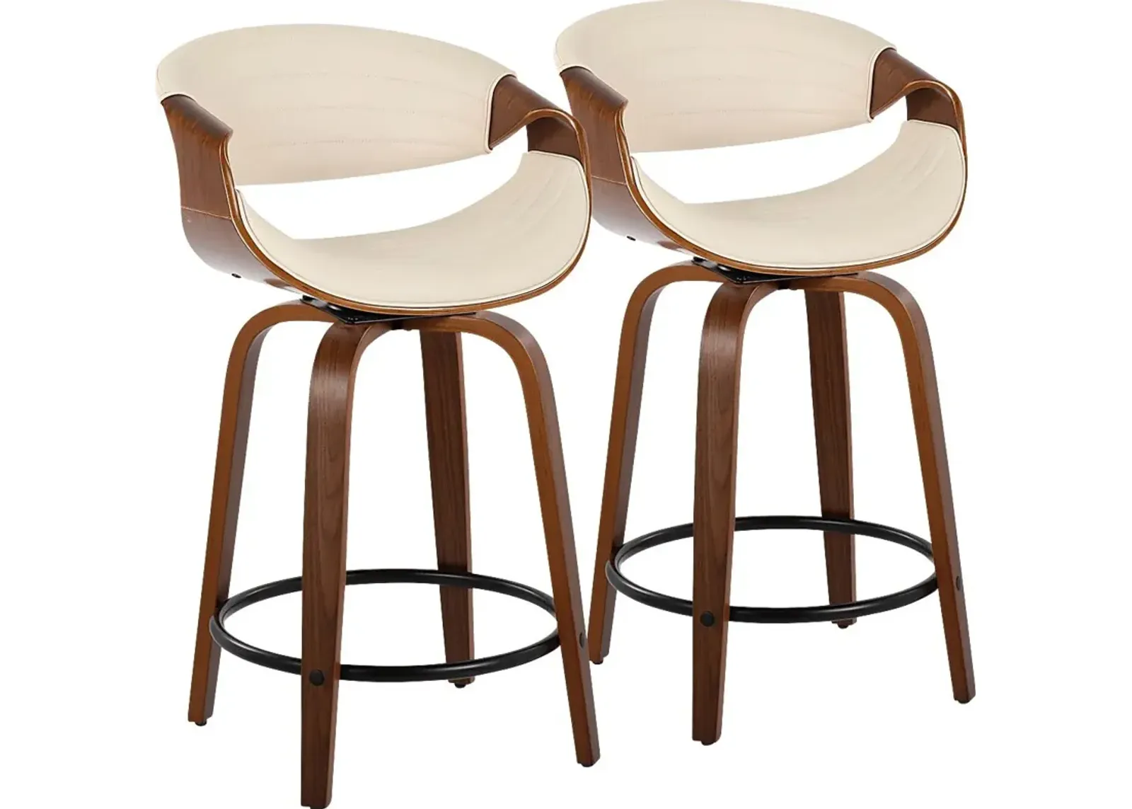 Lobolly II Cream Swivel Counter Height Stool, Set of 2