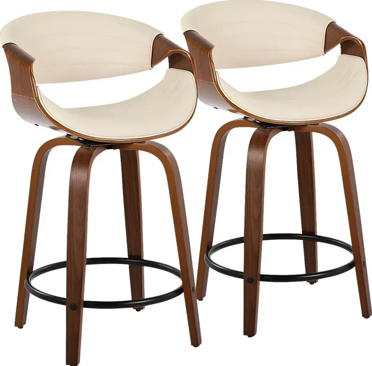 Lobolly II Cream Swivel Counter Height Stool, Set of 2