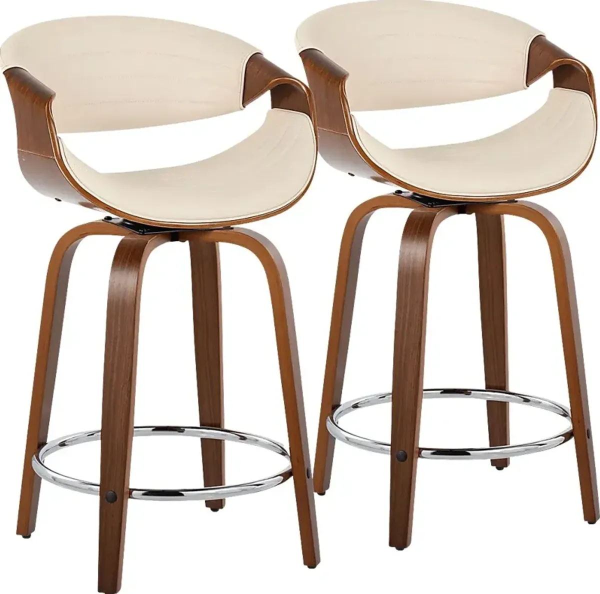 Loblolly III Cream Swivel Counter Height Stool, Set of 2