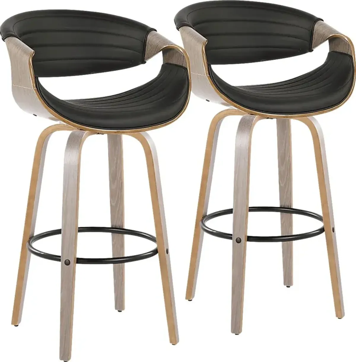 Loblolly I Black Swivel Barstool, Set of 2