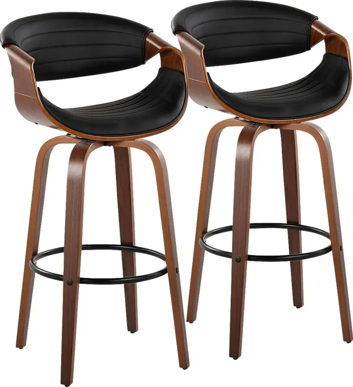 Loblolly II Black Swivel Barstool, Set of 2