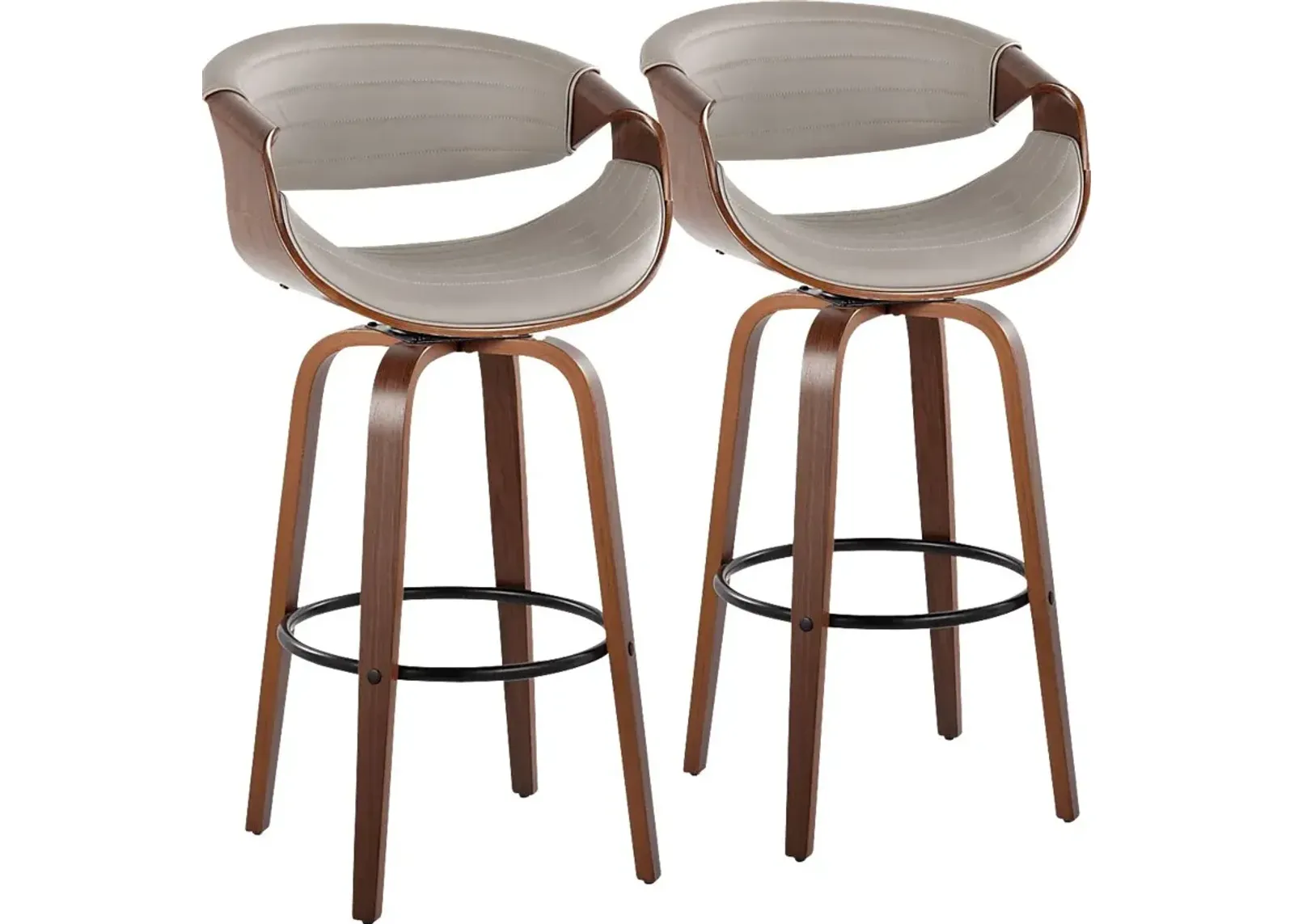 Loblolly II Pewter Swivel Barstool, Set of 2