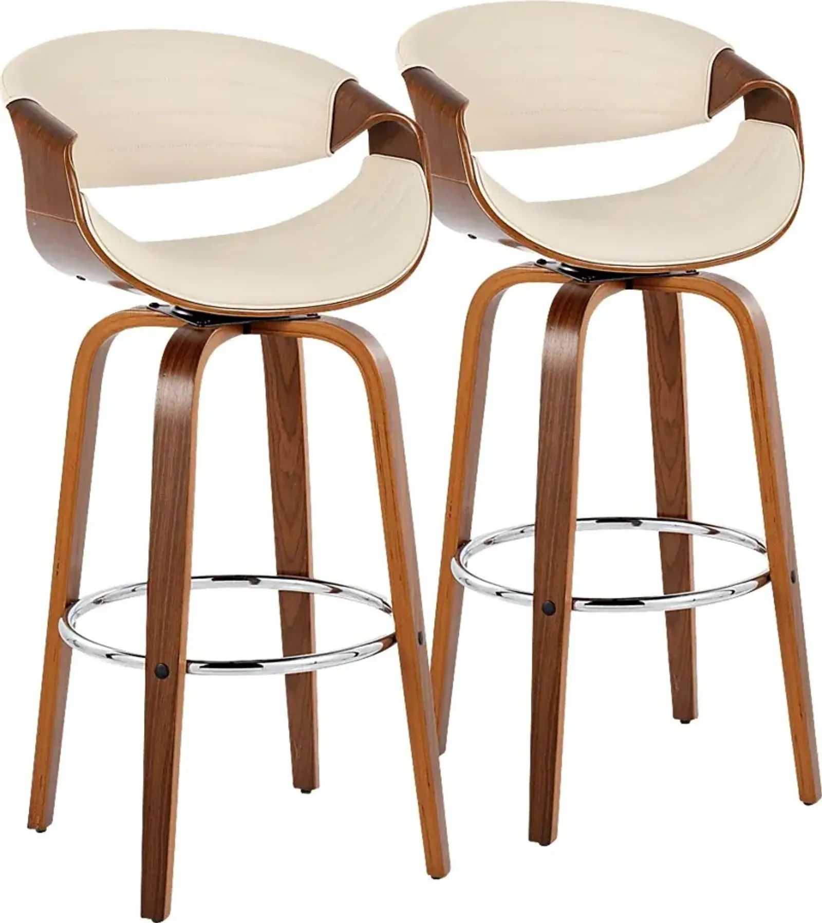 Loblolly III Cream Swivel Barstool, Set of 2