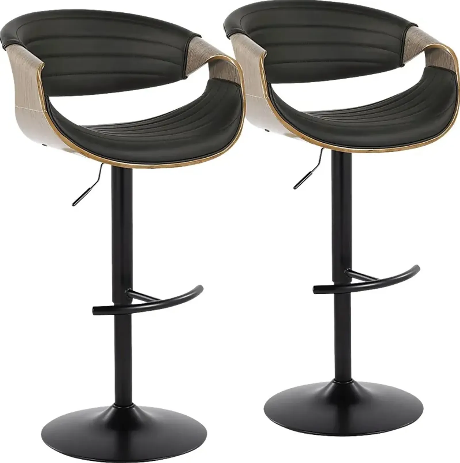 Loblolly X Black Adjustable Barstool, Set of 2