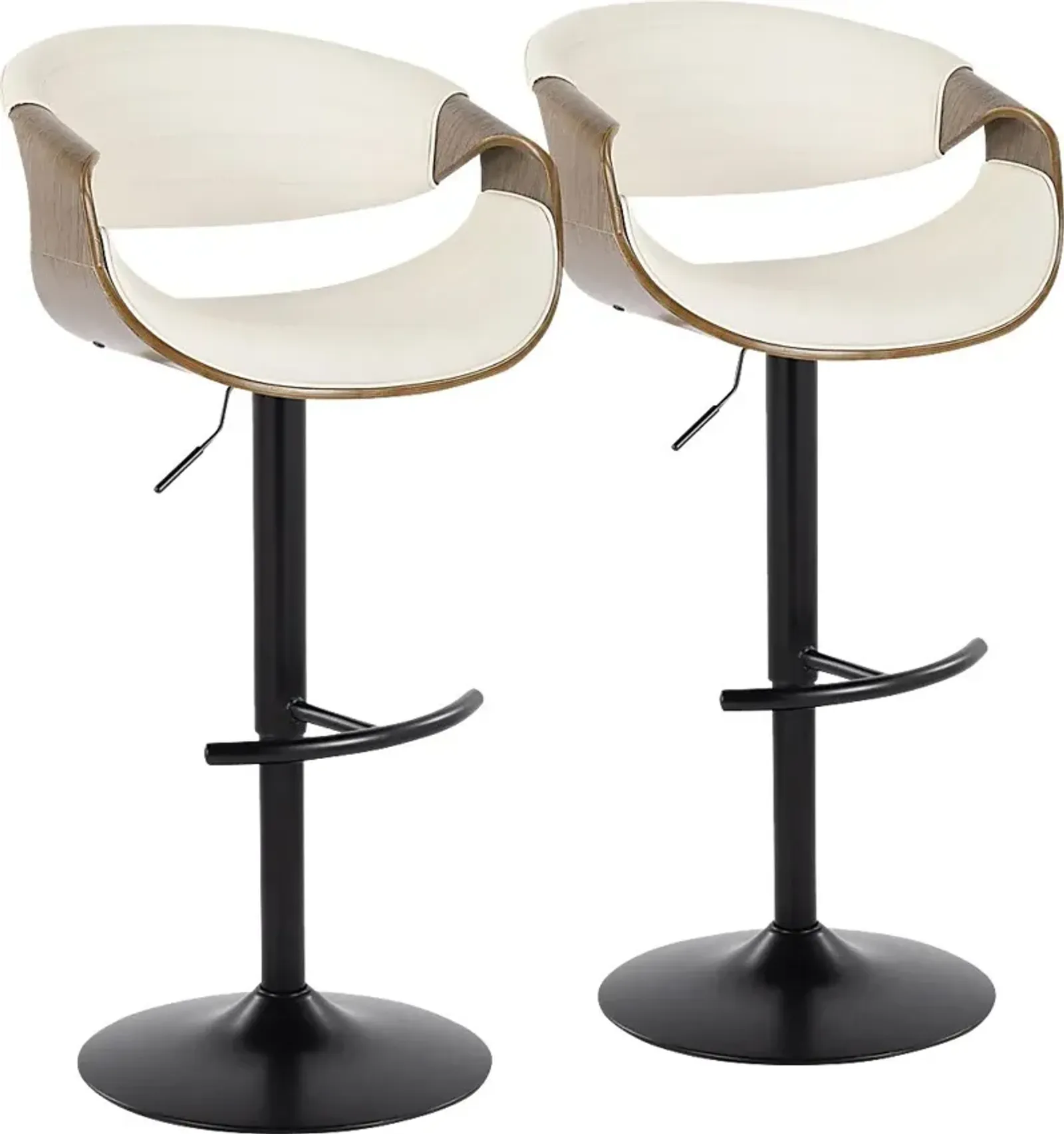 Loblolly X White Adjustable Barstool, Set of 2