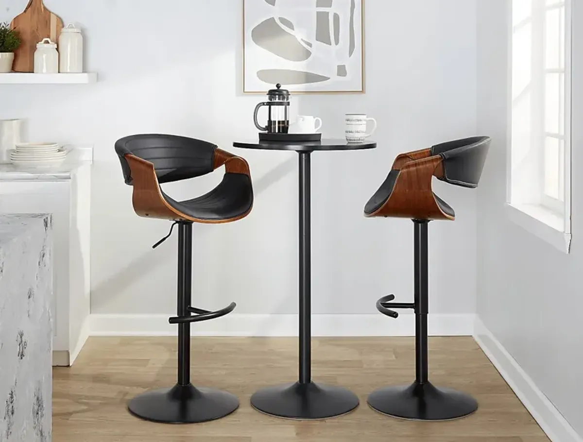 Loblolly VII Black Adjustable Barstool, Set of 2