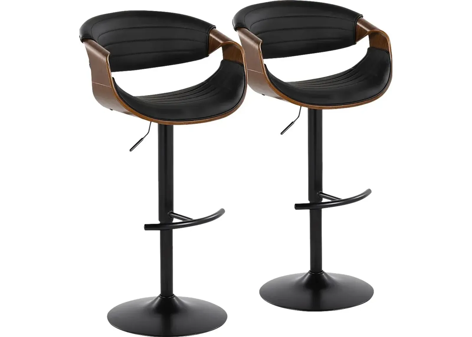 Loblolly VII Black Adjustable Barstool, Set of 2