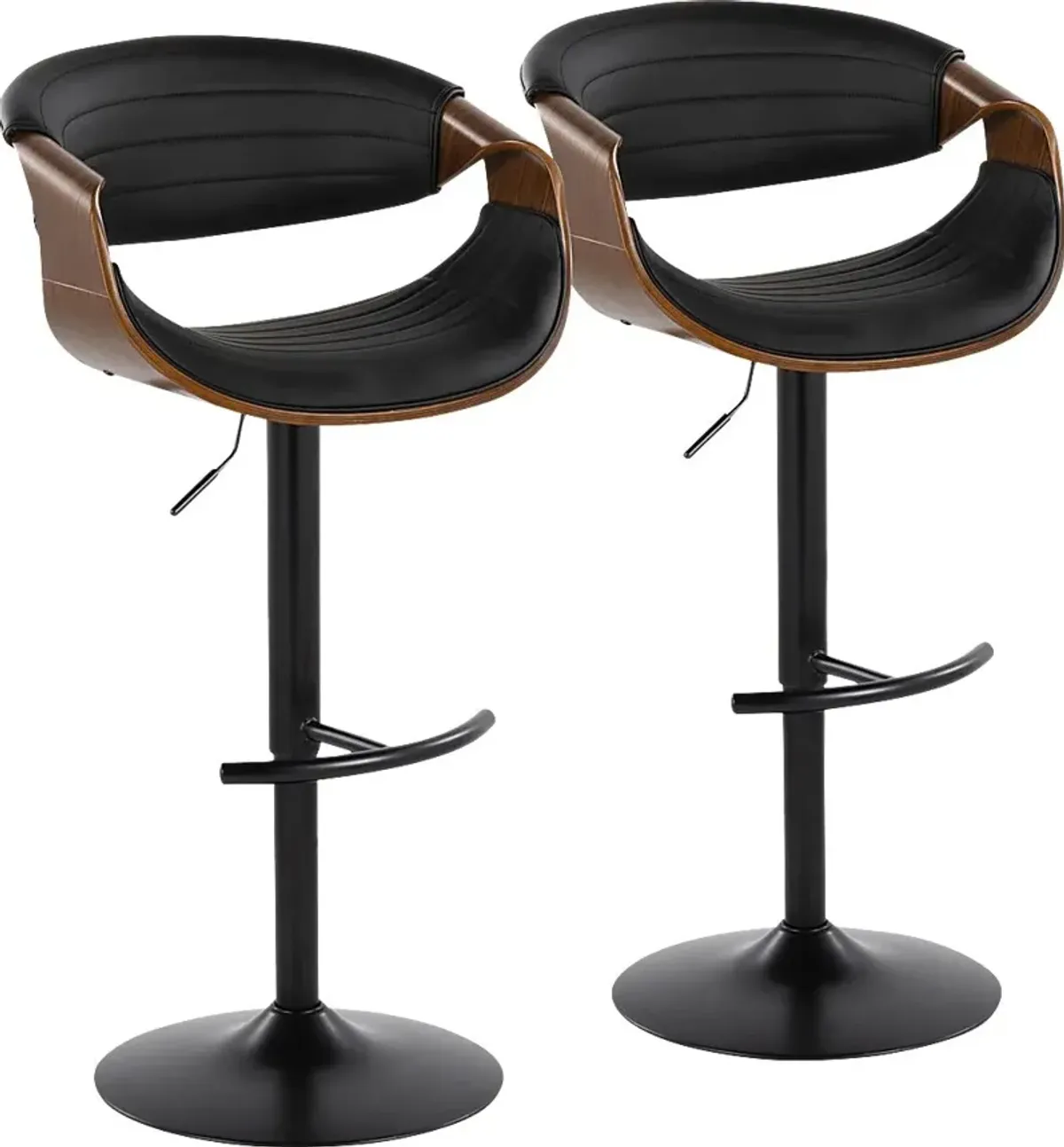 Loblolly VII Black Adjustable Barstool, Set of 2