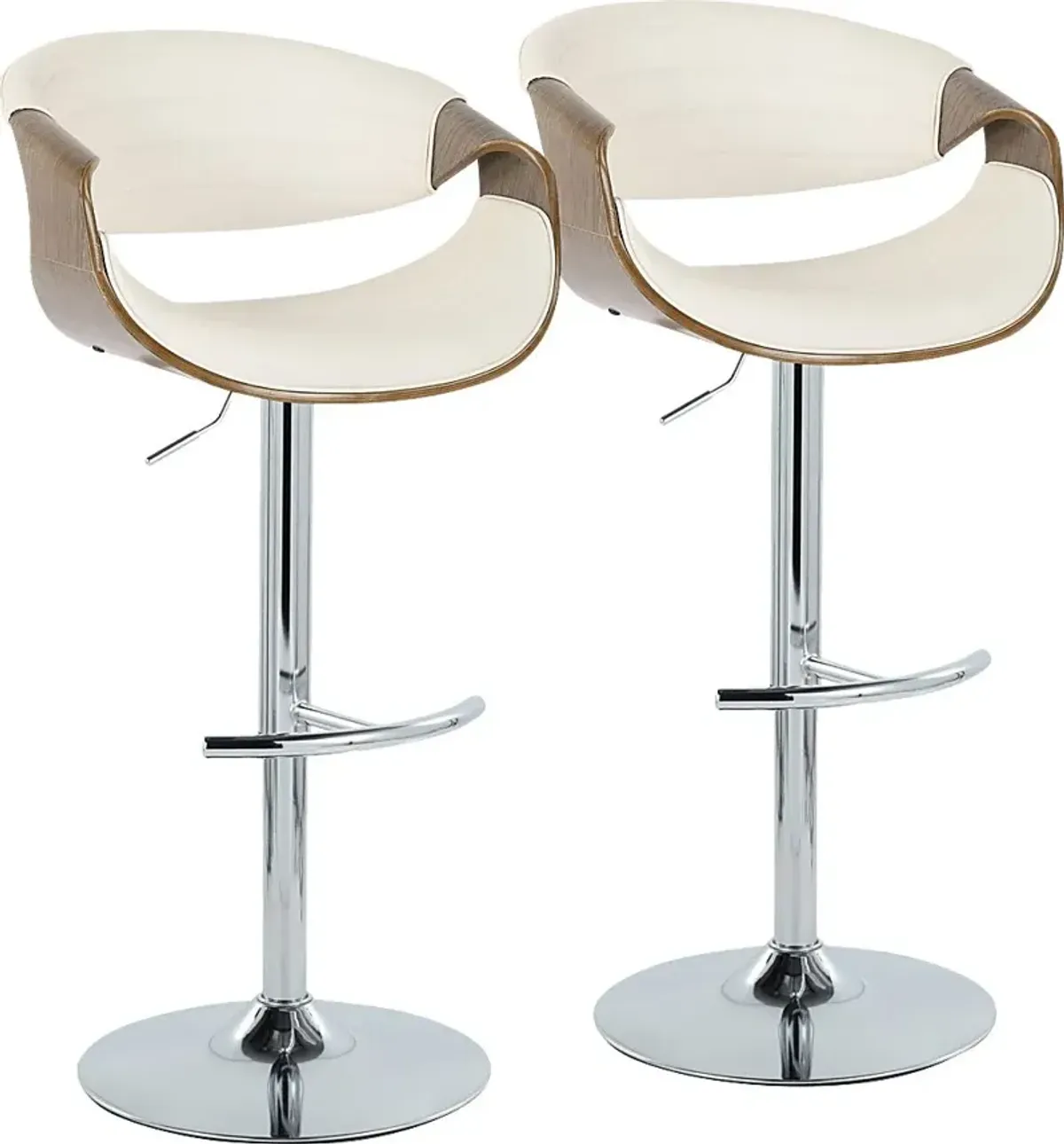 Loblolly VIII White Adjustable Barstool, Set of 2