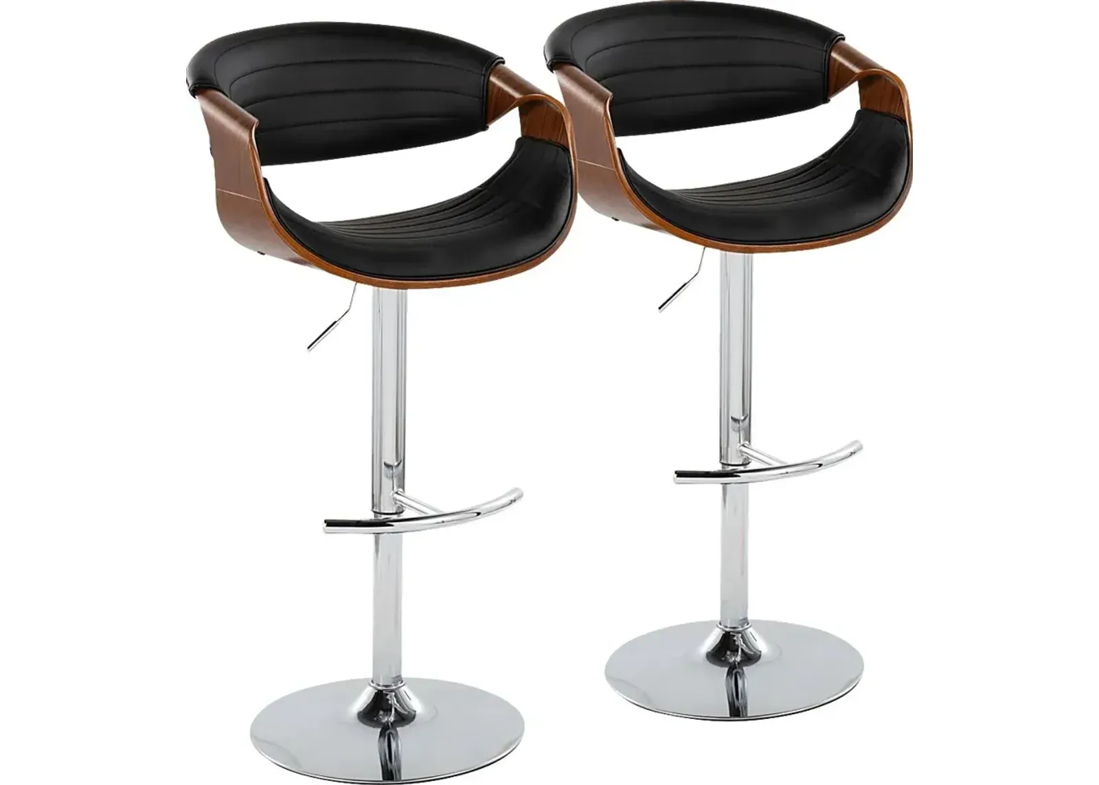 Loblolly IX Black Adjustable Barstool, Set of 2