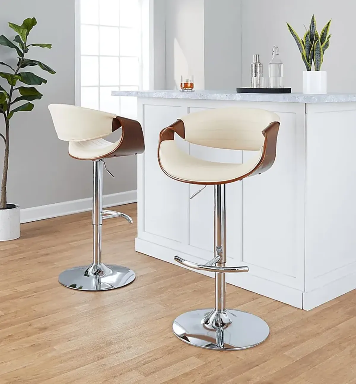 Loblolly IX Cream Adjustable Barstool, Set of 2