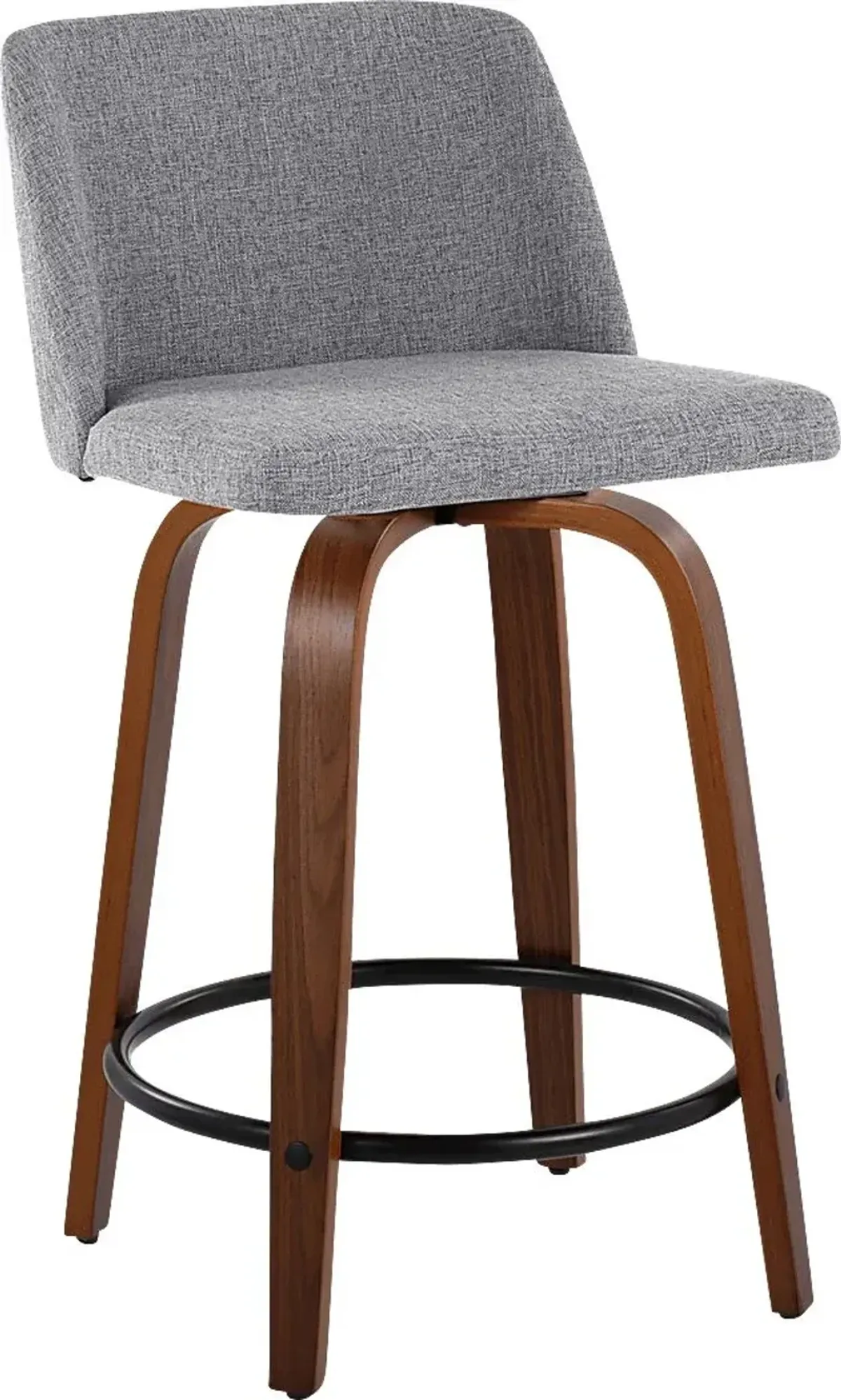 Clyo IV Gray Swivel Counter Height Stool, Set of 2