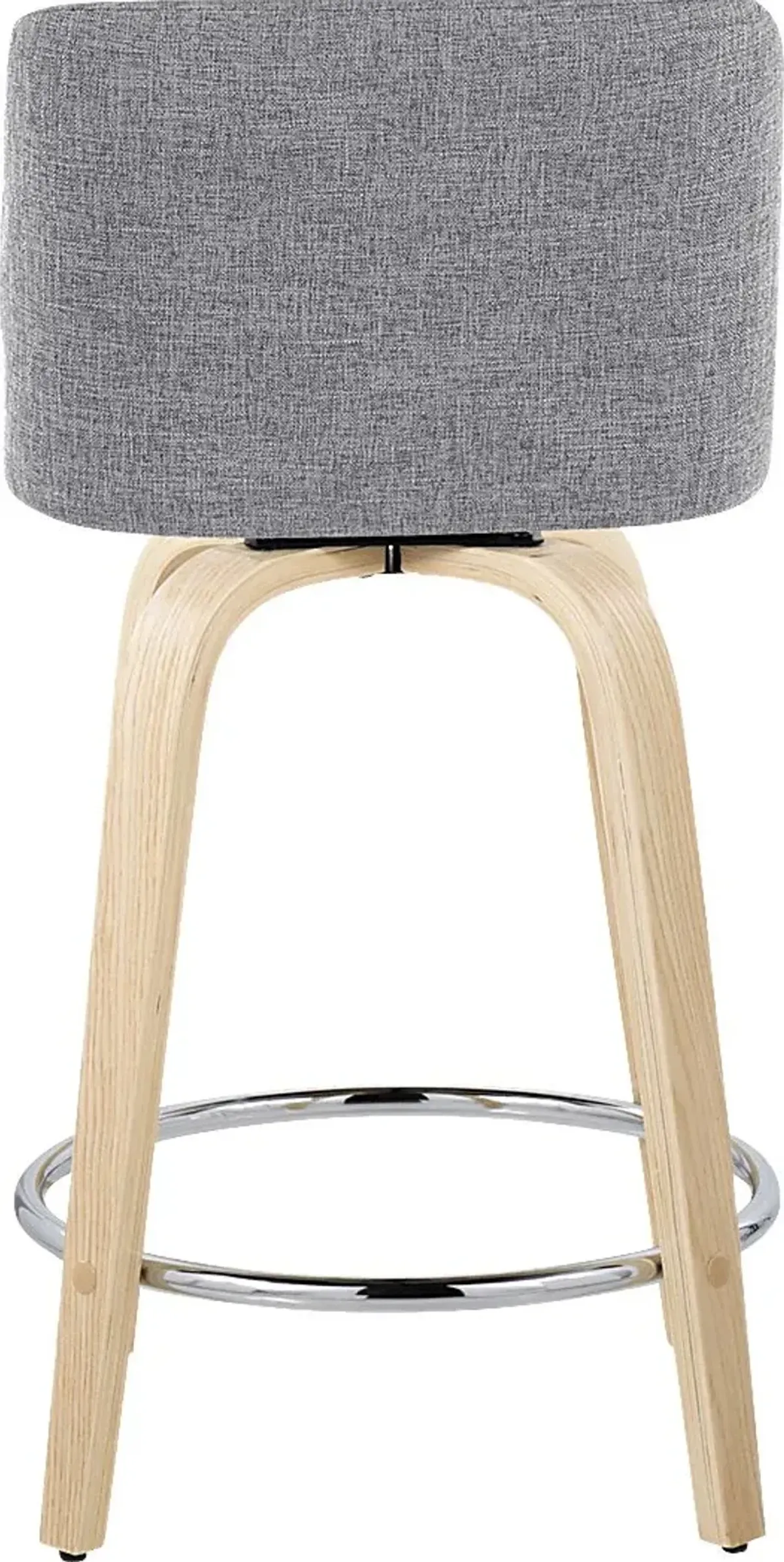 Clyo V Light Gray Swivel Counter Height Stool, Set of 2