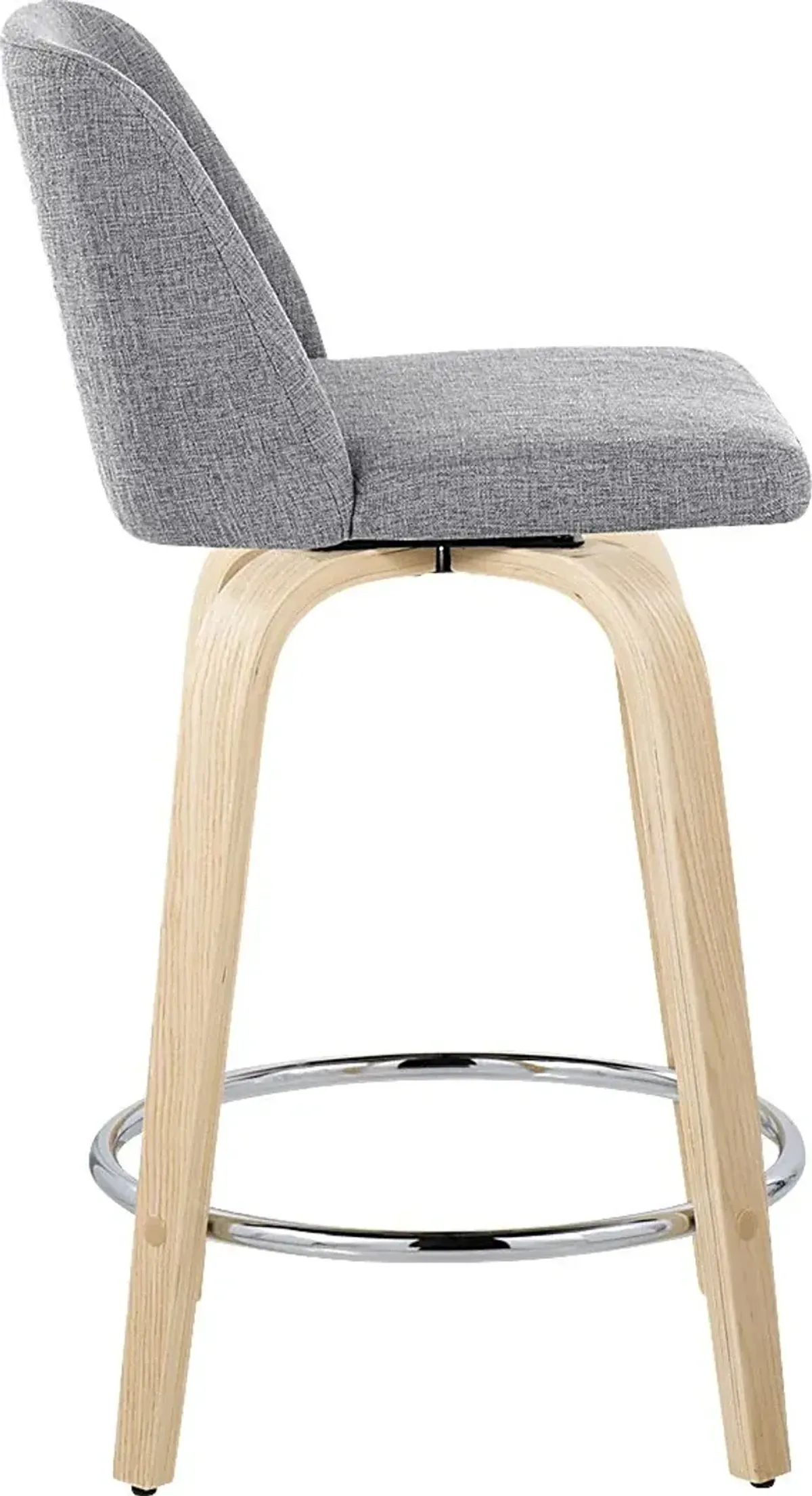 Clyo V Light Gray Swivel Counter Height Stool, Set of 2