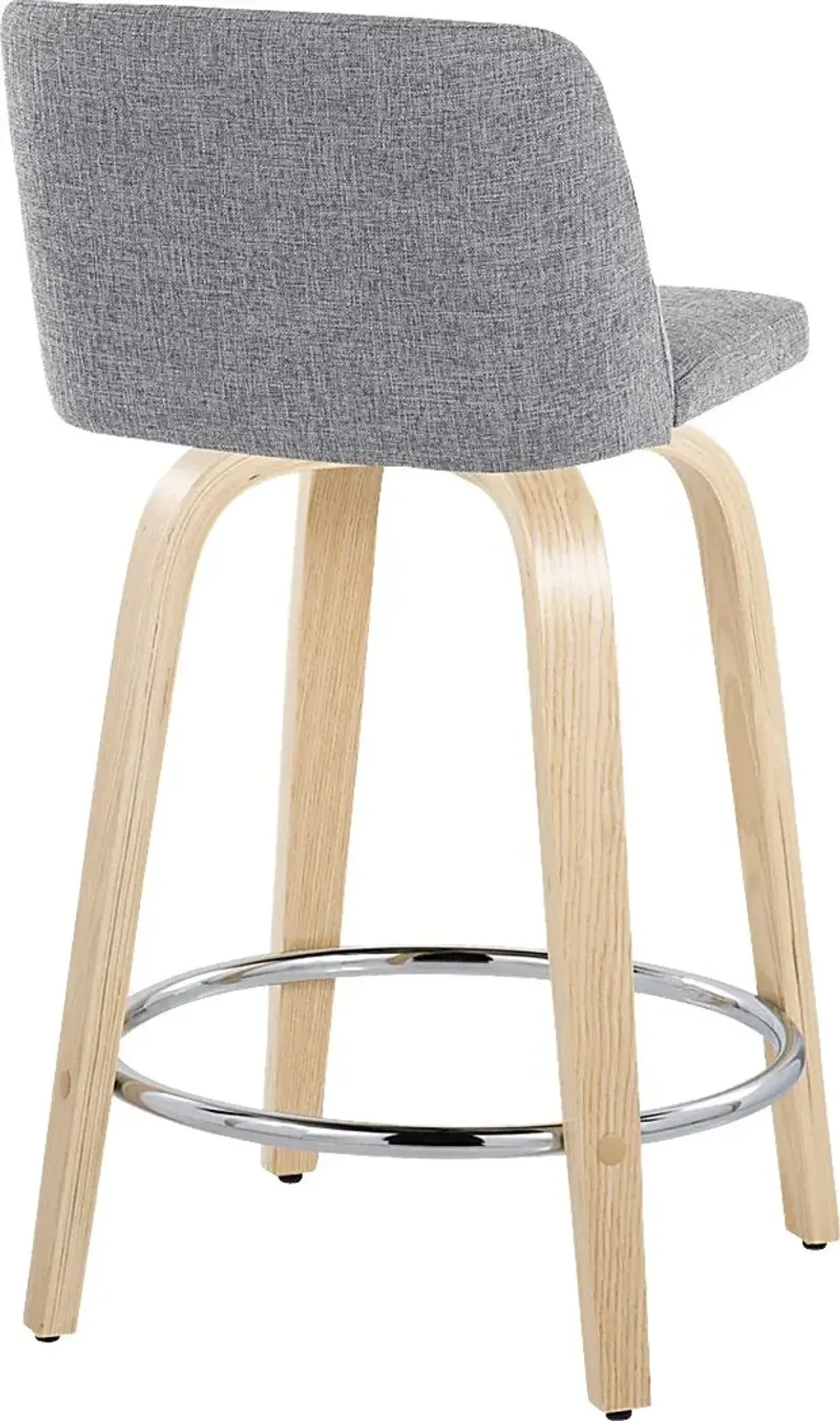 Clyo V Light Gray Swivel Counter Height Stool, Set of 2