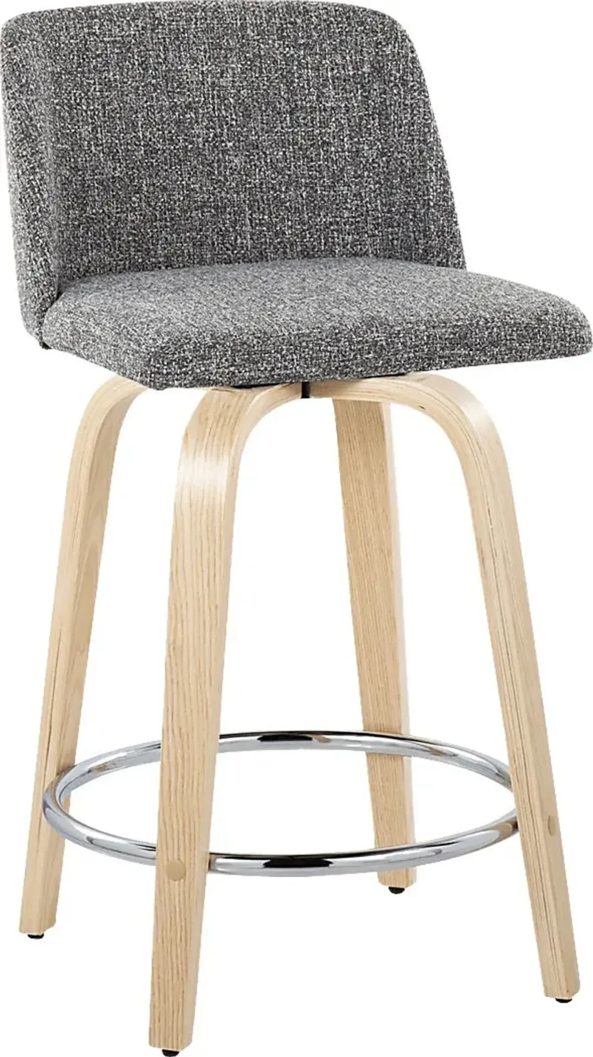 Clyo V Gray Swivel Counter Height Stool, Set of 2