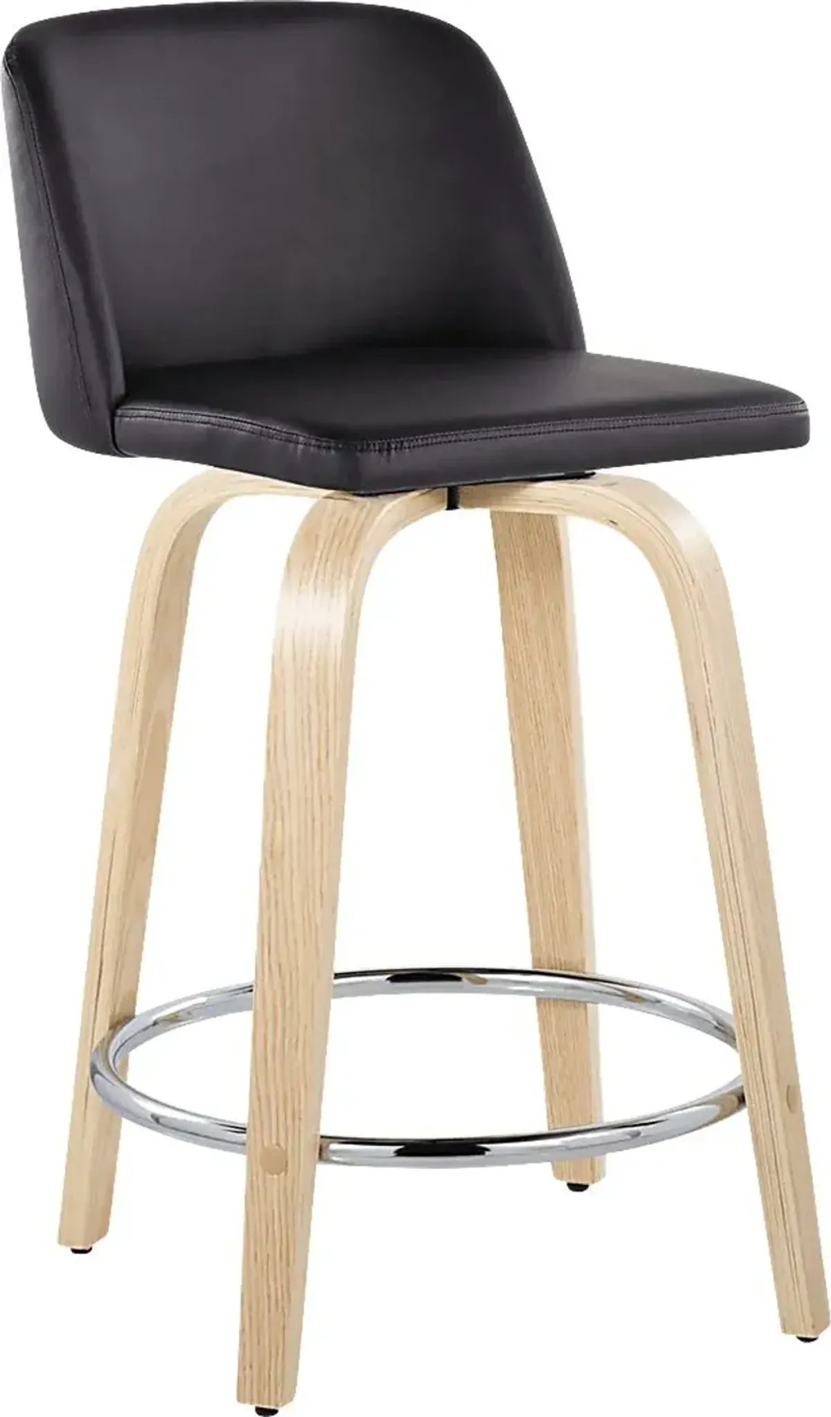 Clyo V Black Swivel Counter Height Stool, Set of 2