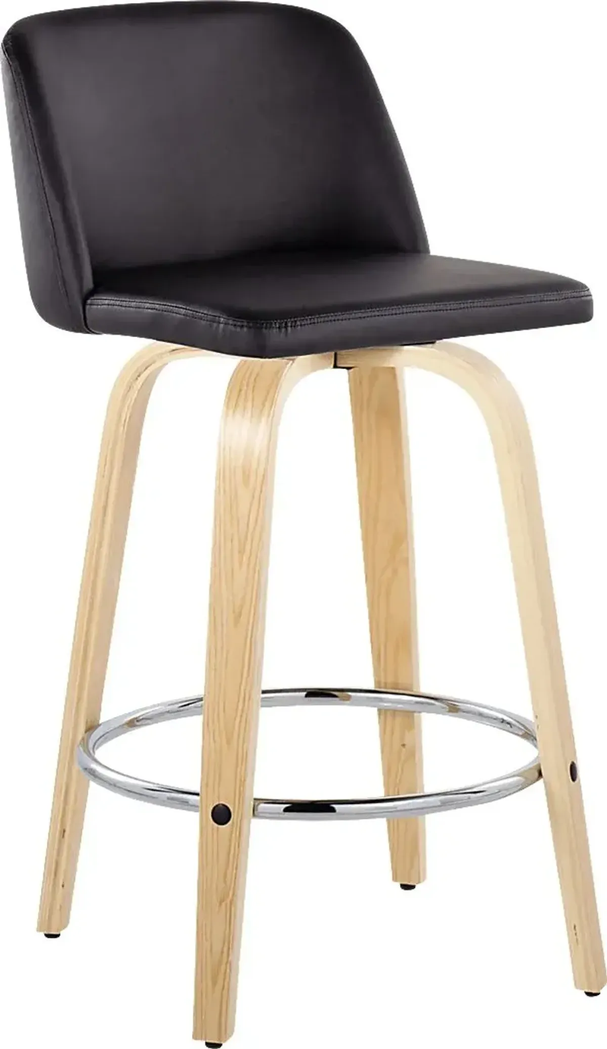 Clyo IX Black Swivel Counter Height Stool, Set of 2