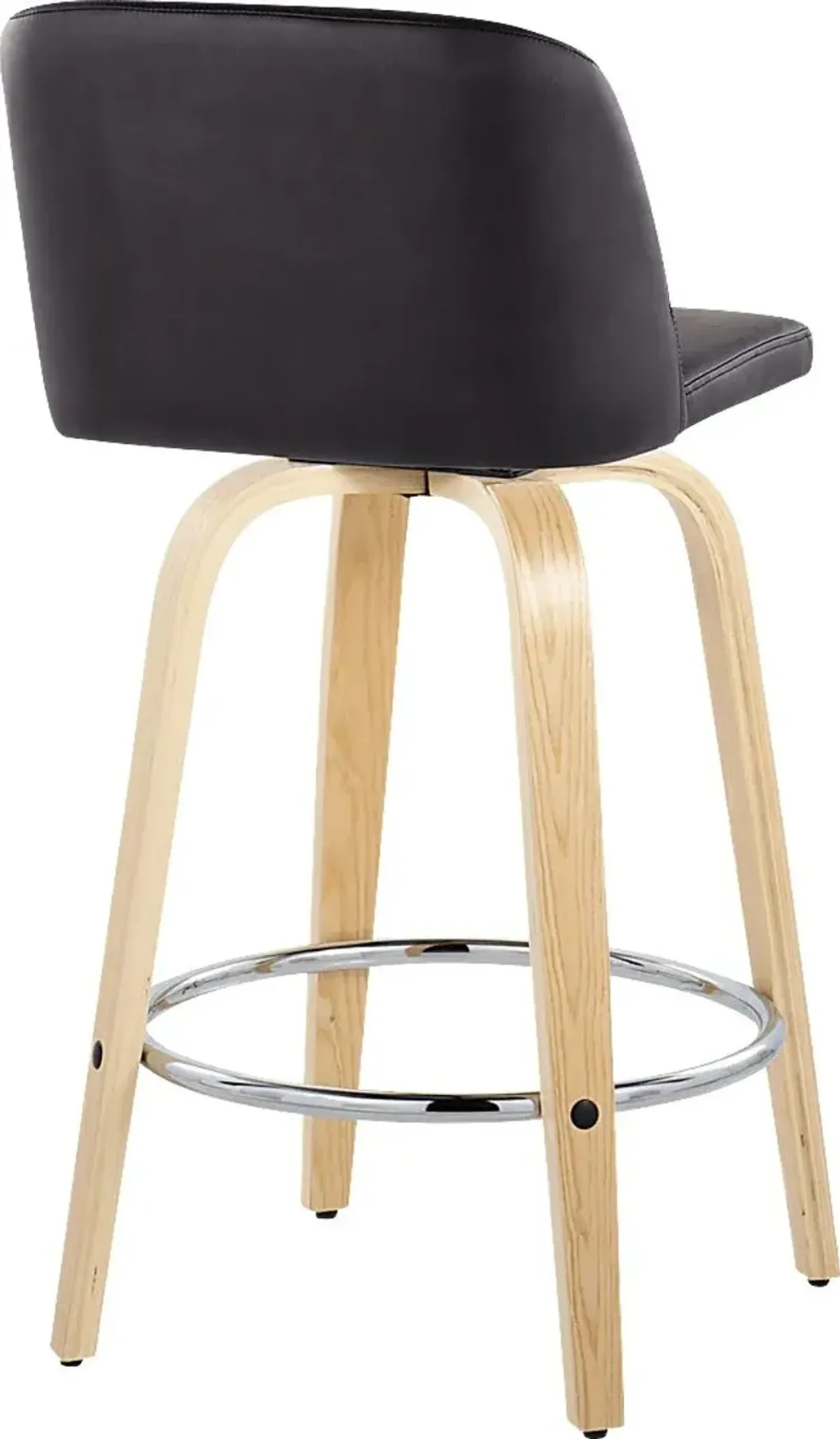 Clyo IX Black Swivel Counter Height Stool, Set of 2