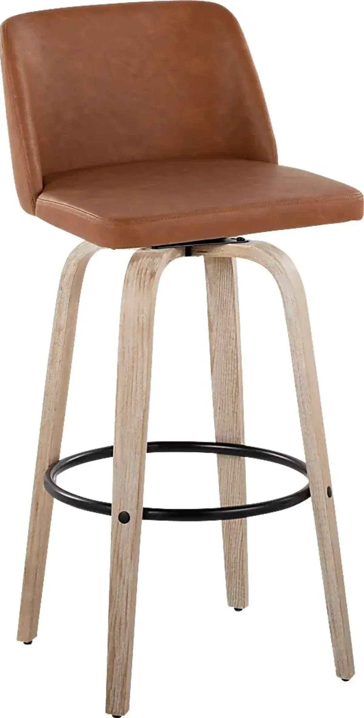 Clyo XII Camel Swivel Barstool, Set of 2