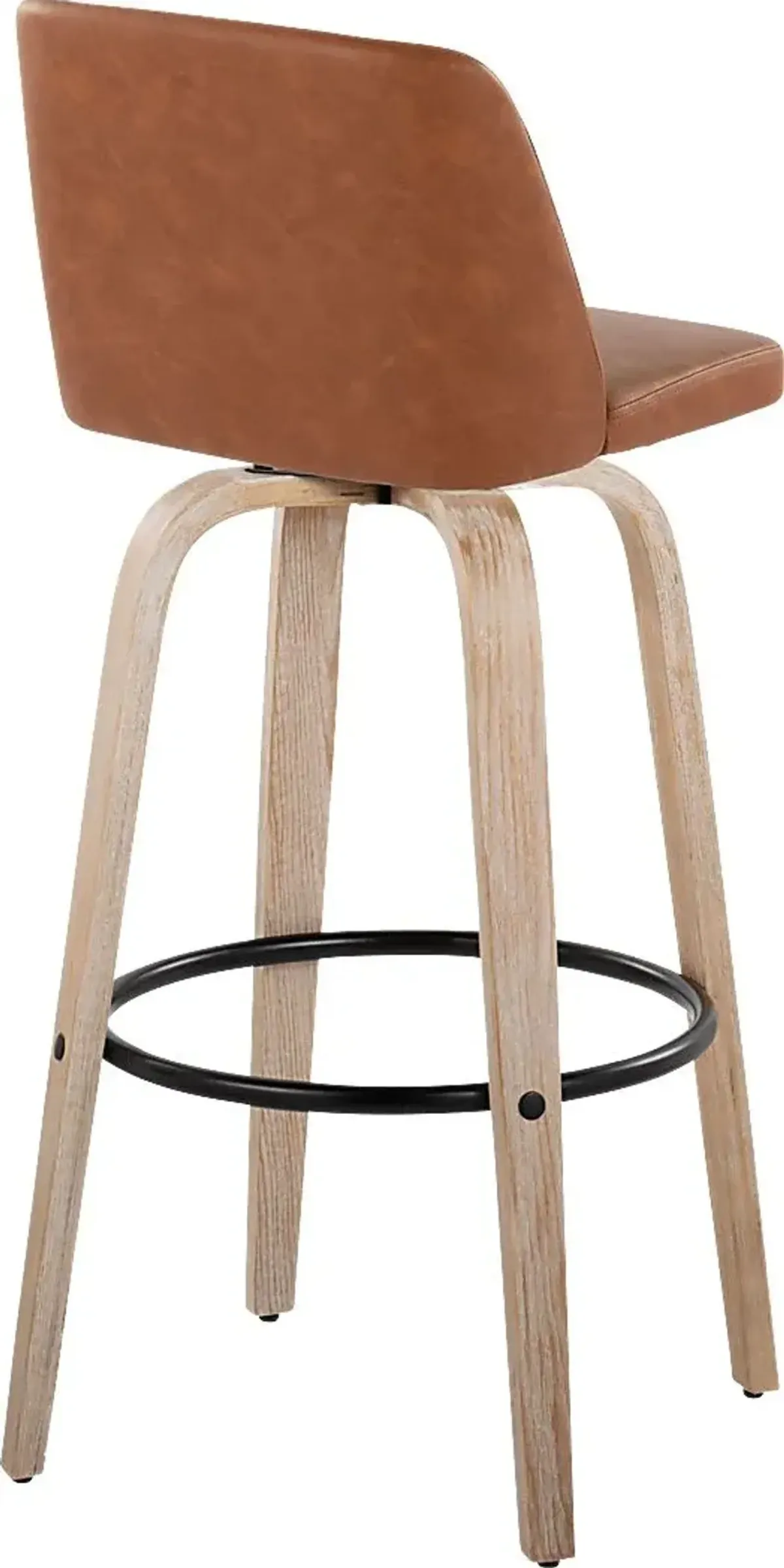 Clyo XII Camel Swivel Barstool, Set of 2