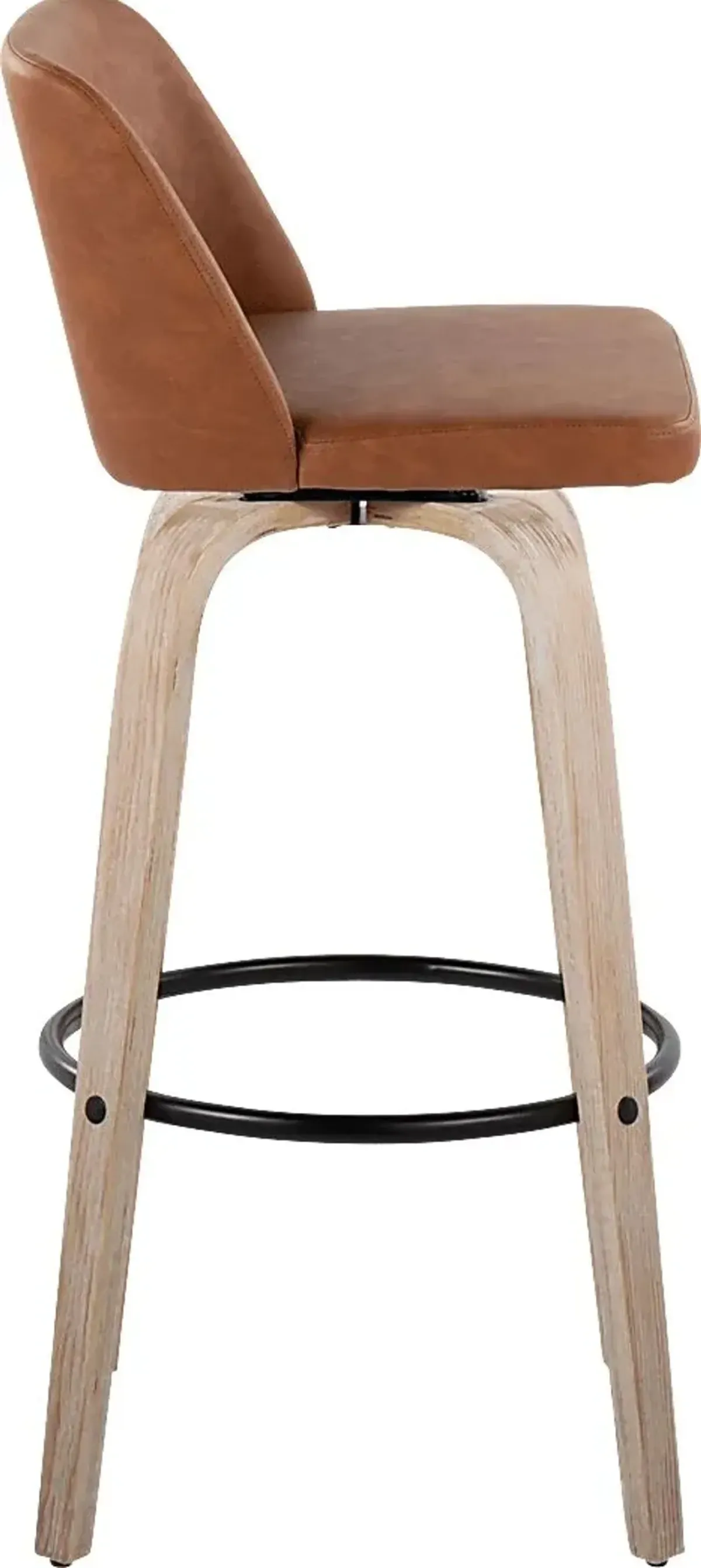 Clyo XII Camel Swivel Barstool, Set of 2