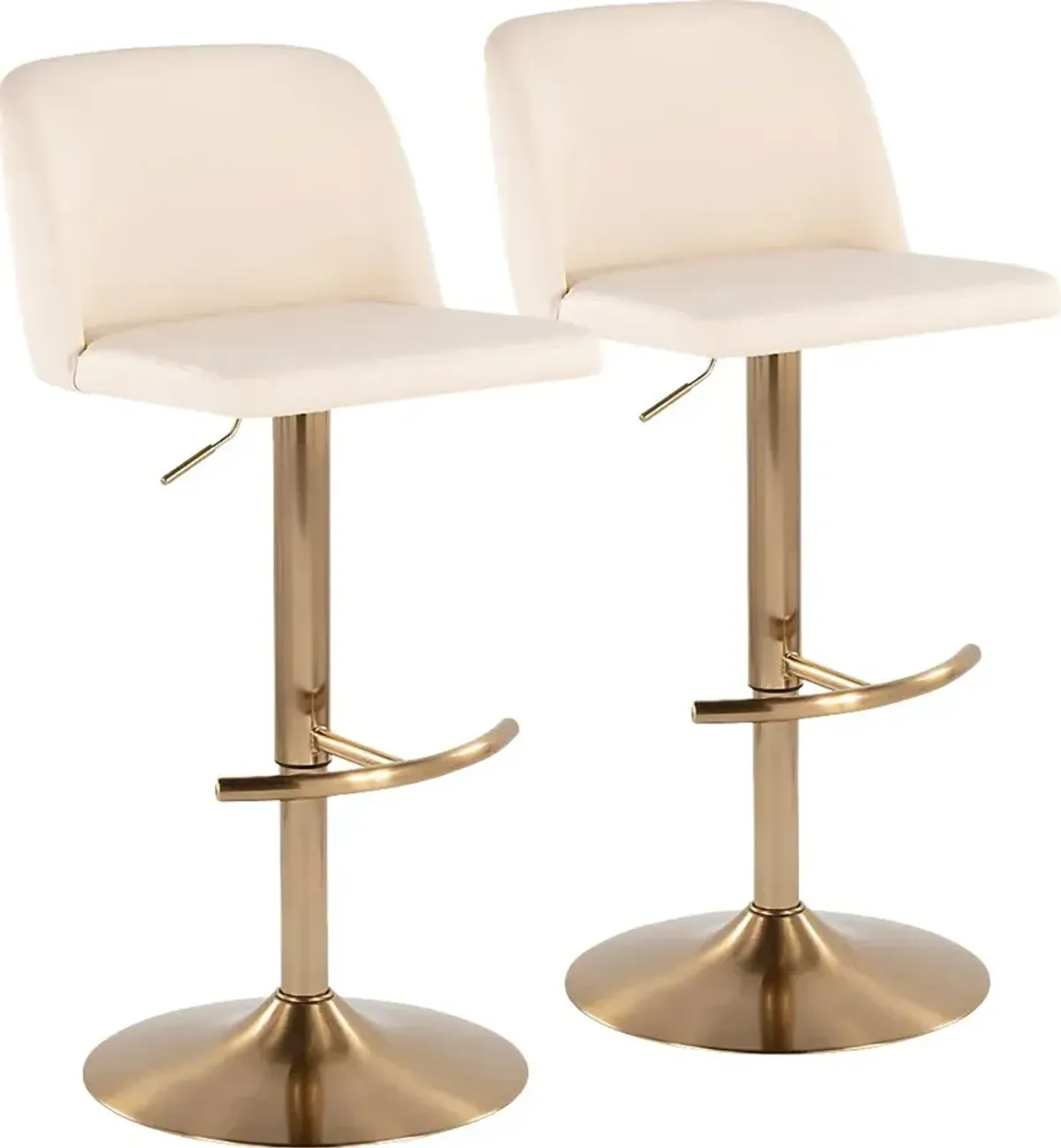 Clyo XV Cream Adjustable Barstool, Set of 2