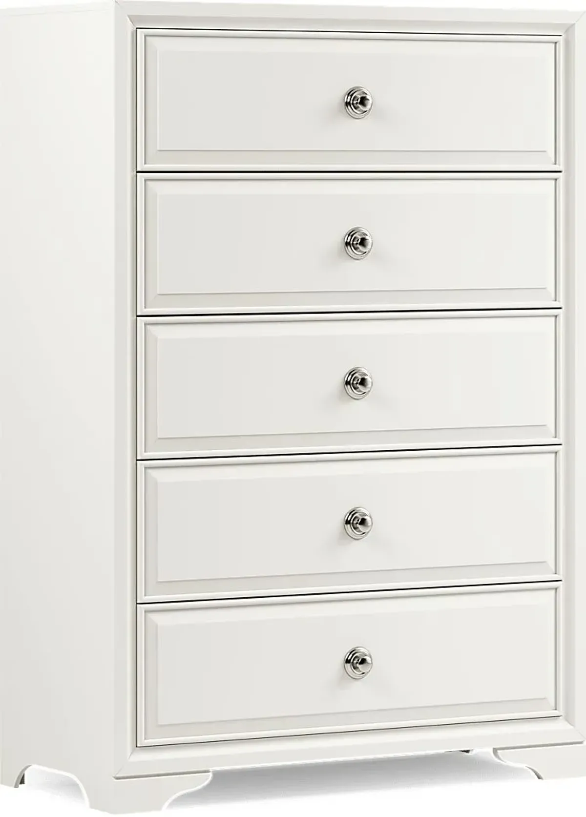 Belcourt White 5 Pc Bedroom With Genoa Ivory King Upholstered Bed