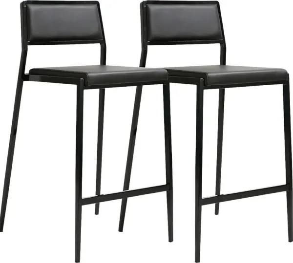 Cloudywing I Black Counter Height Stool, Set of 2