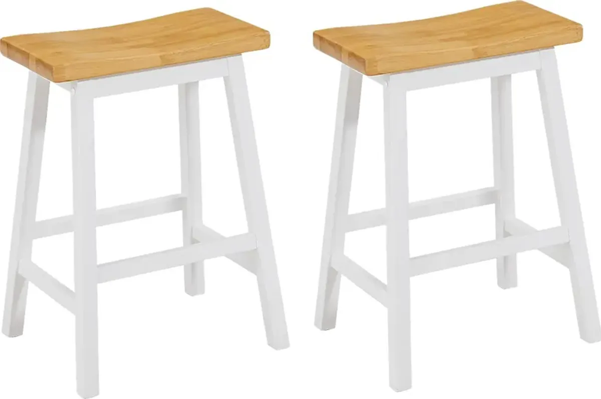 Frear Light Oak Counter Stool, Set of 2