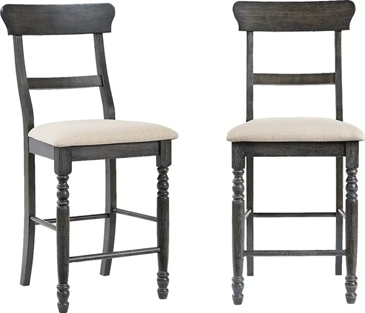 Willamina Black Counter Stool, Set of 2