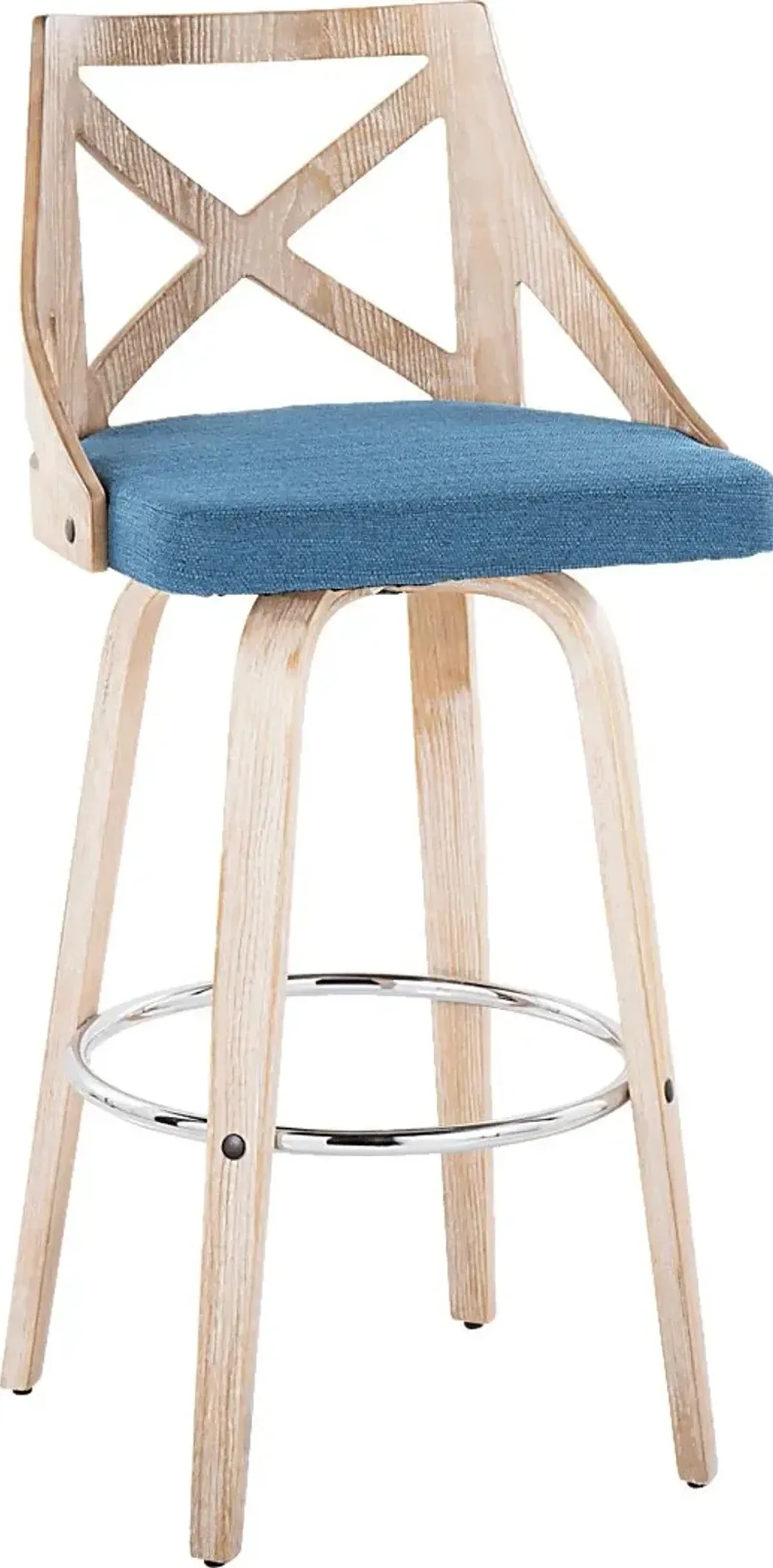Hasbrouck III Blue Swivel Barstool, Set of 2