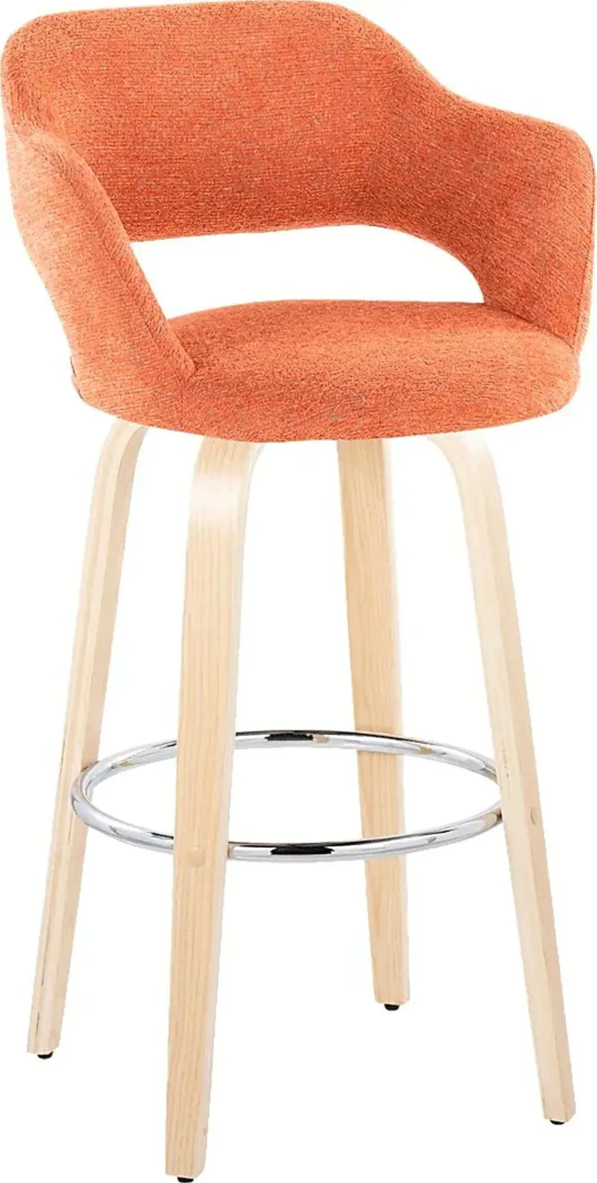 Jouett III Orange Swivel Barstool, Set of 2