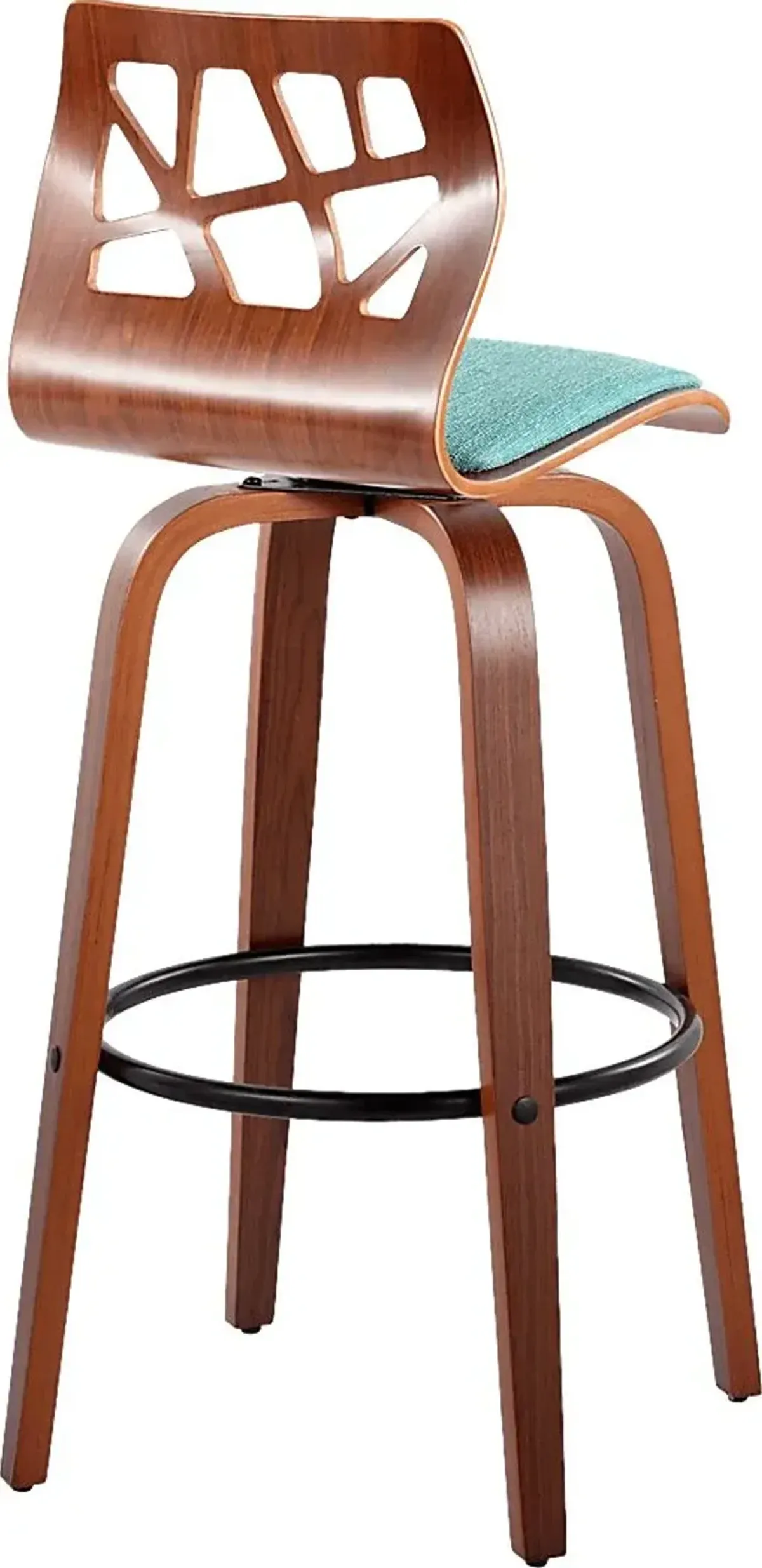 Watsonia Teal Swivel Barstool, Set of 2