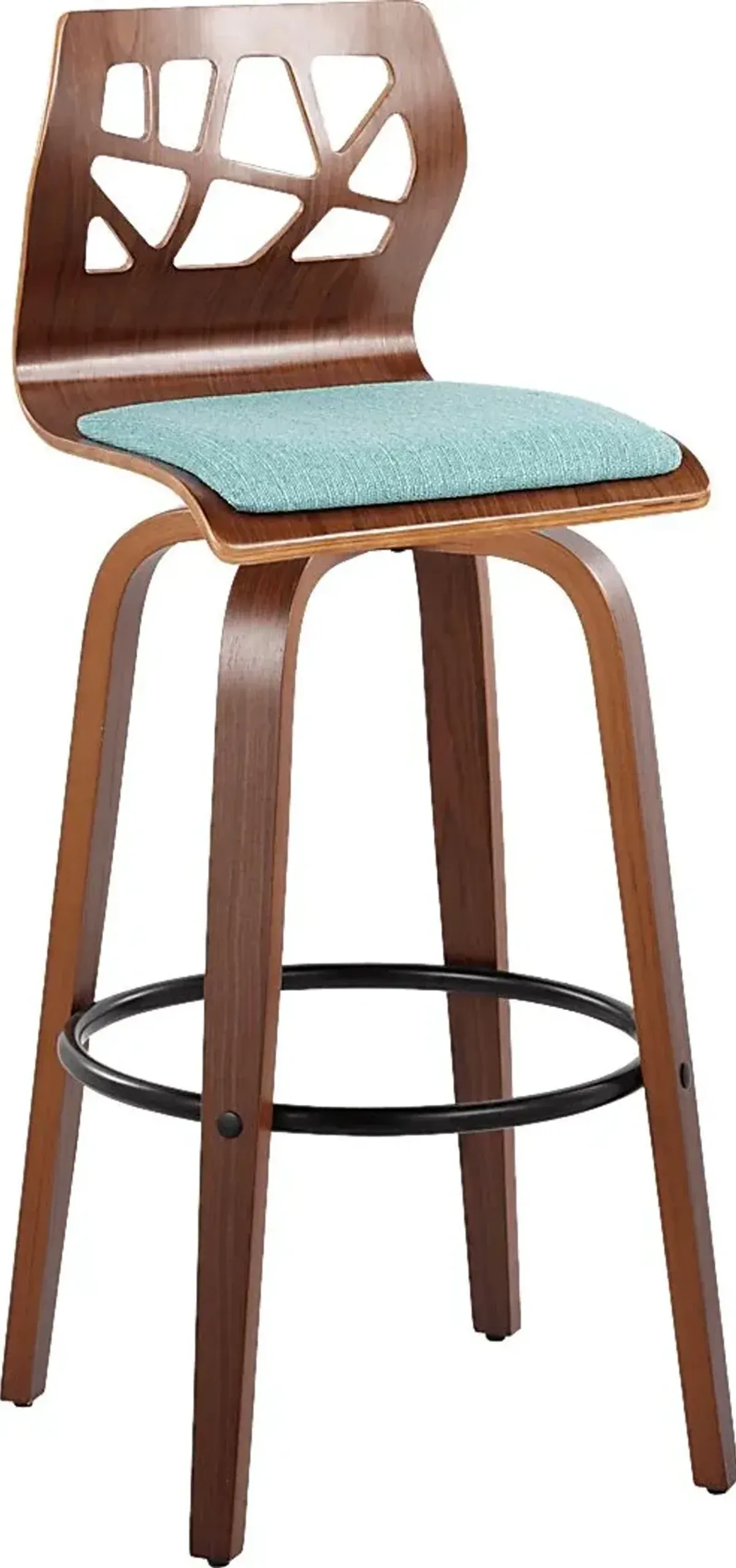 Watsonia Teal Swivel Barstool, Set of 2