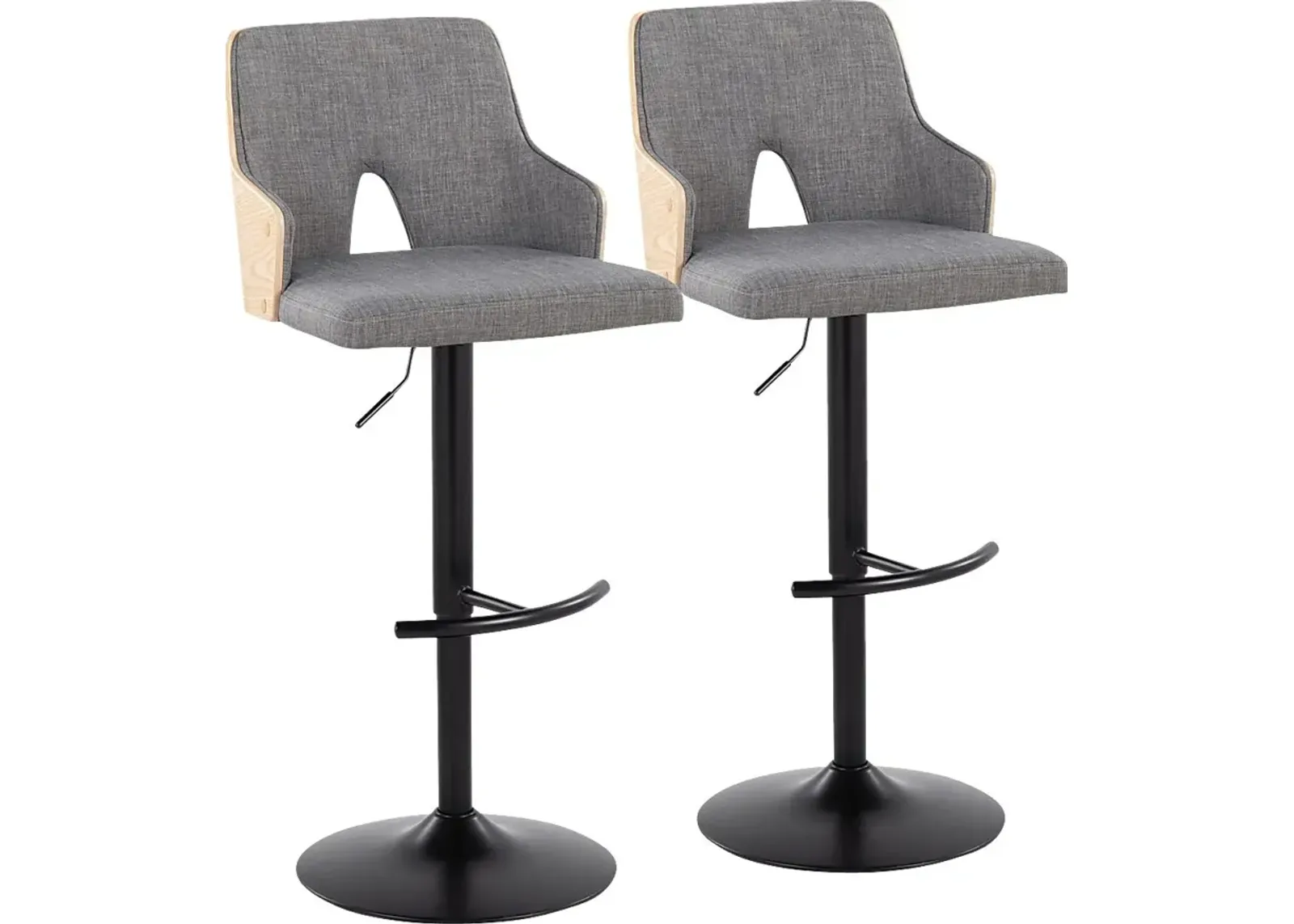 Zennia III Gray Adjustable Barstool, Set of 2