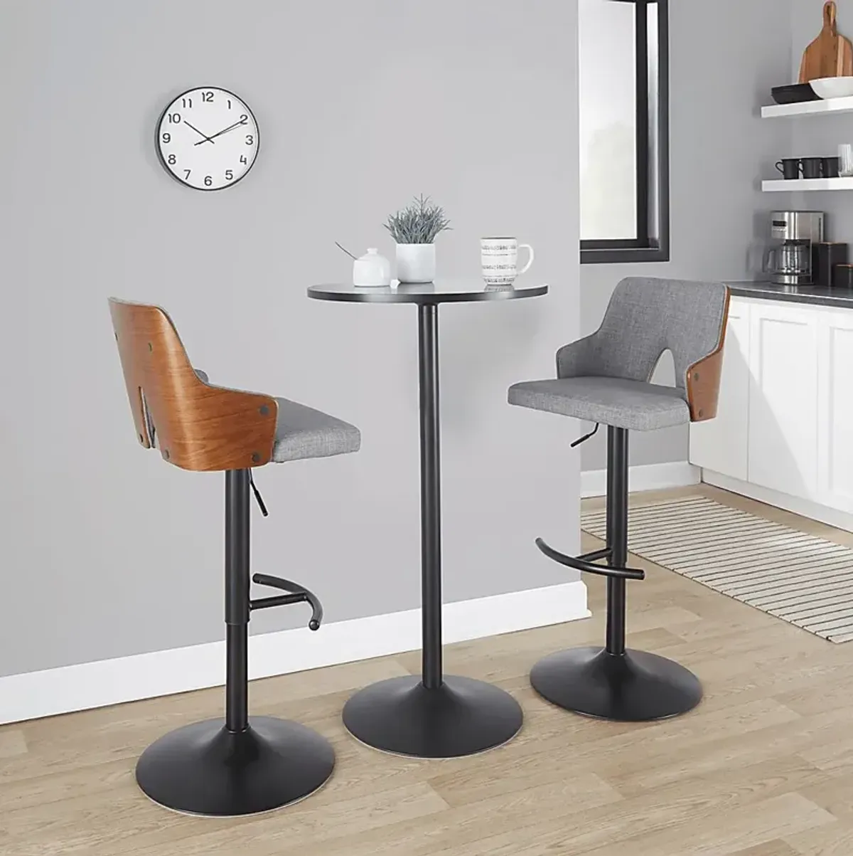 Zennia III Gray Adjustable Barstool, Set of 2