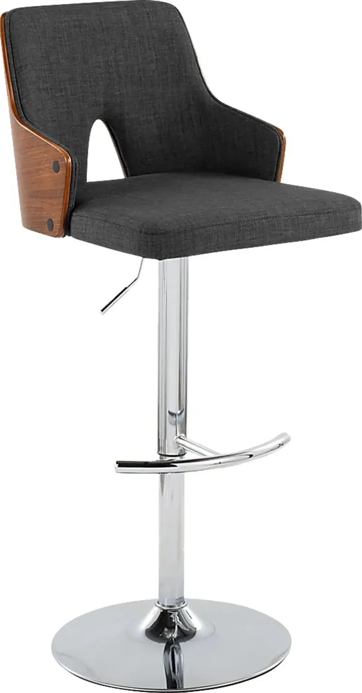 Zennia IV Charcoal Adjustable Barstool, Set of 2