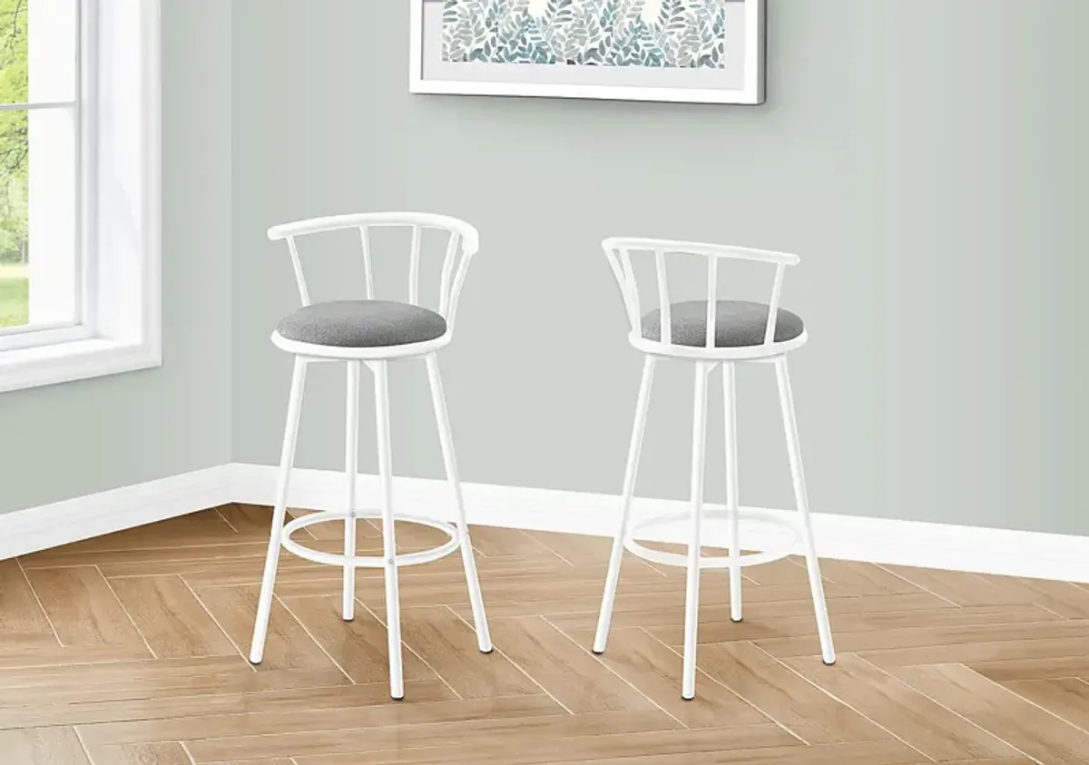 Sesslie Gray Swivel Barstool, Set of 2