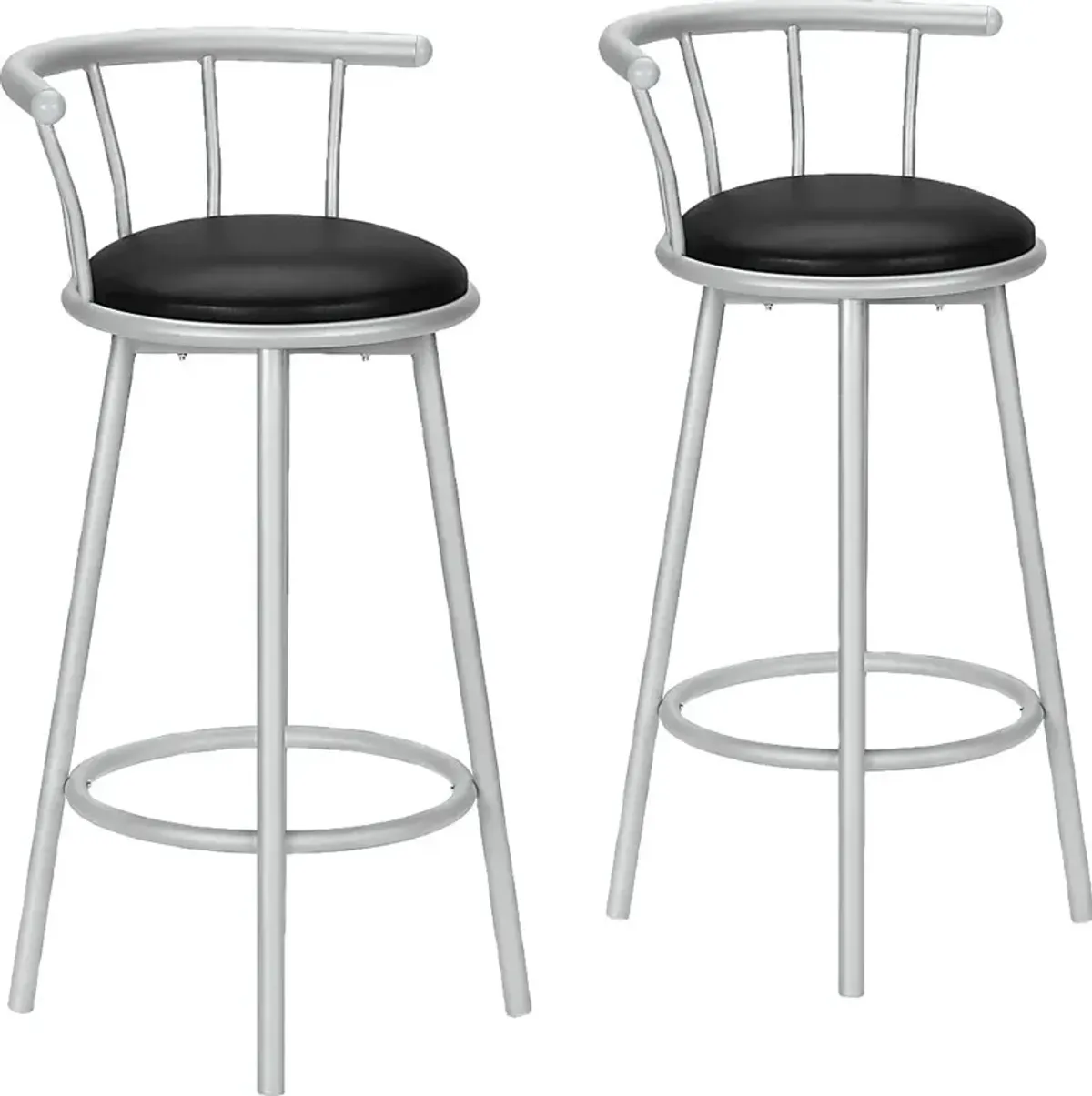 Sesslie Black Swivel Barstool, Set of 2