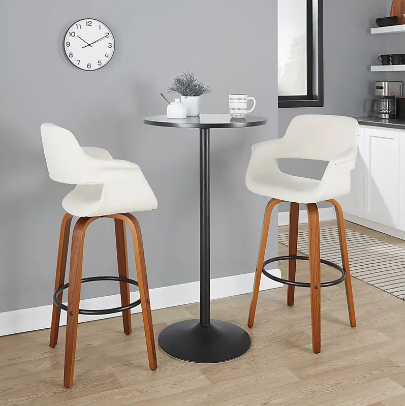 Lafanette V Cream Swivel Barstool, Set of 2